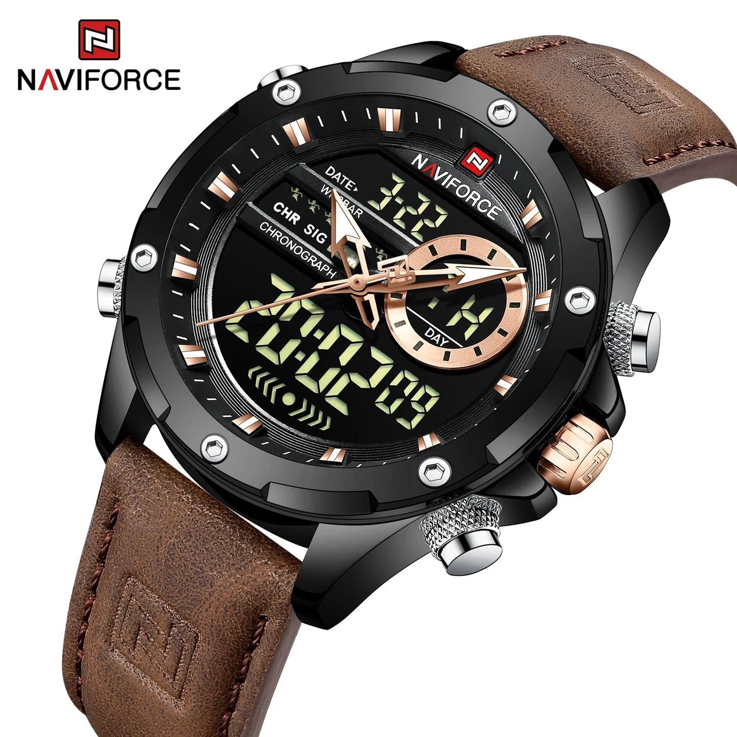 NAVIFORCE-9208-Men's Waterproof Casual Watch