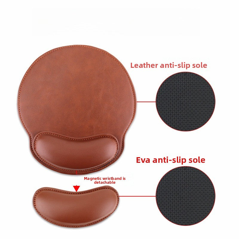 PU Leather - Wrist Guard Mouse Pad - Magnetic Suction