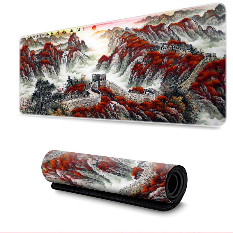 Chinese Style Desk Mat-Great Wall Autumn Scenery