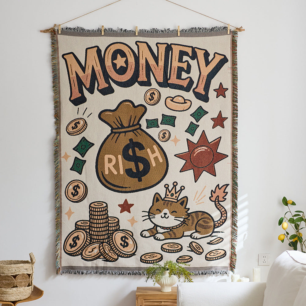 Home Decor Tapestry-Money Rich Cat Tapestry