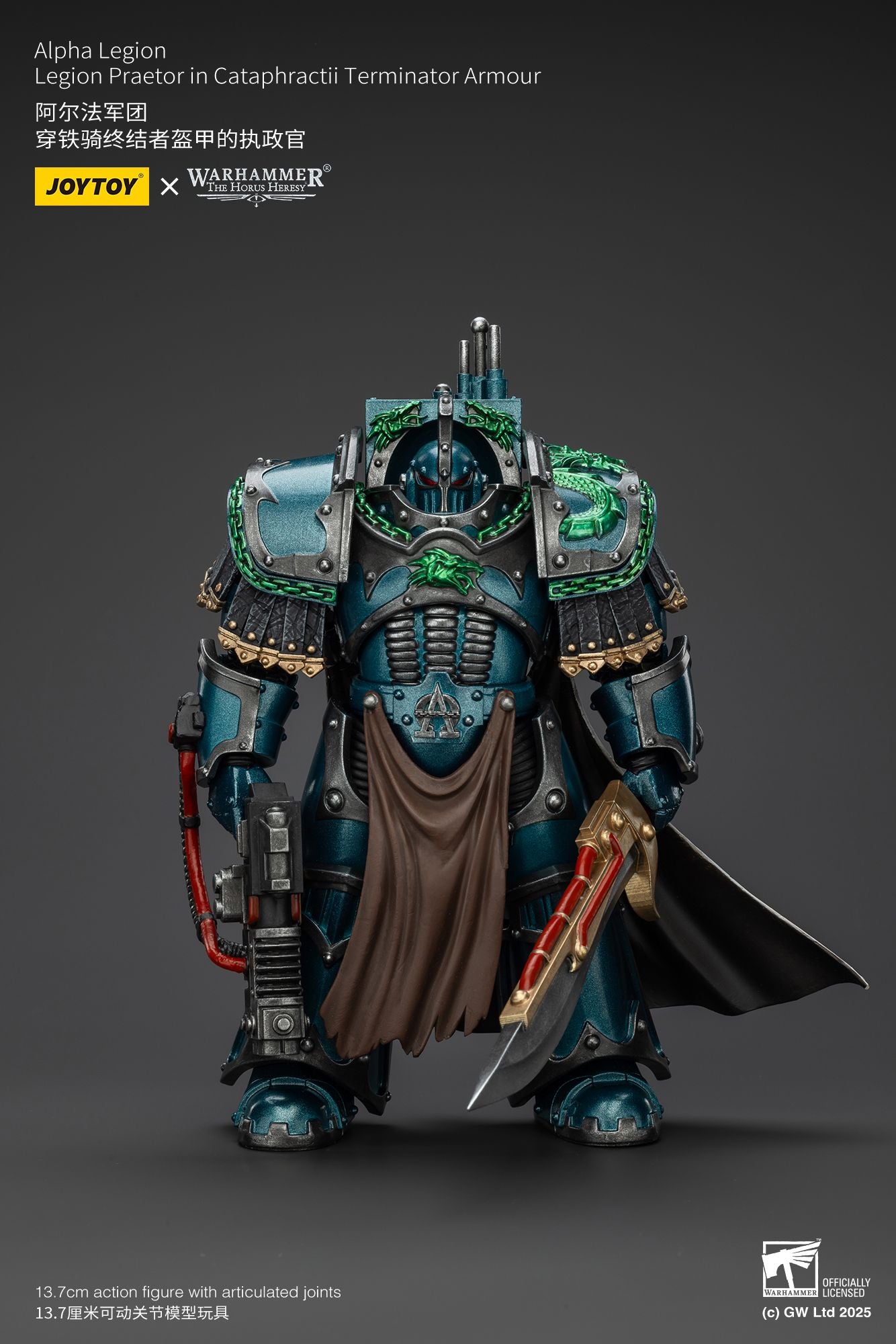 (Re-Run)Alpha Legion Legion Praetor in Cataphractii Terminator Armour-Warhammer "The Horus Heresy" 1/18 Action Figure By JOYTOY