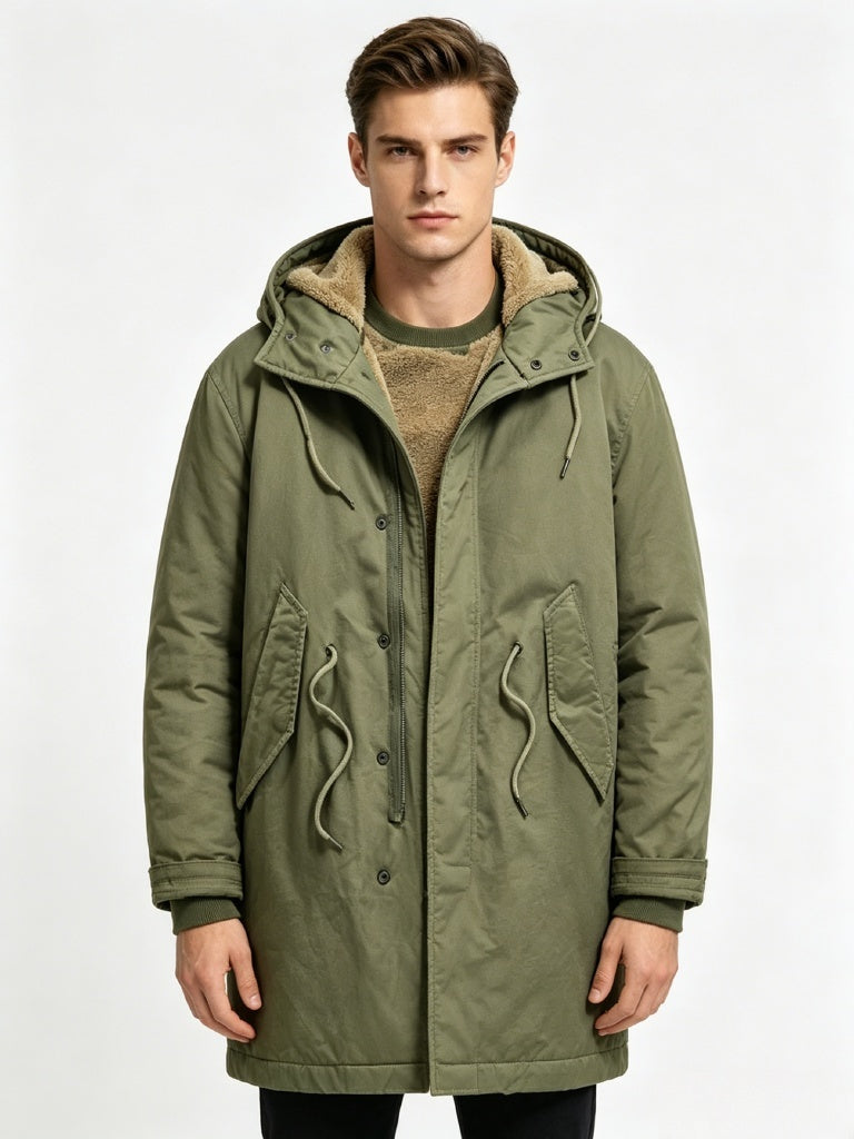 Sherpa Lined Parka -Army Green