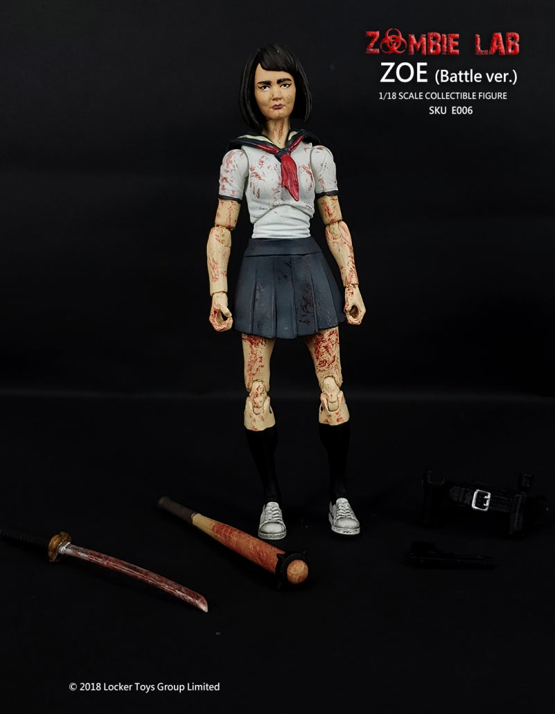 (Rare) Zoe (After Battle) - Zombie Lab 1/18 Action Figure By Locker Toys Group