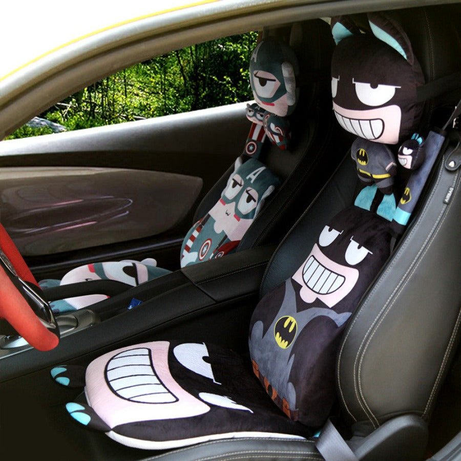 Car Headrest & Waist Support- Cute Cartoon Character Styling
