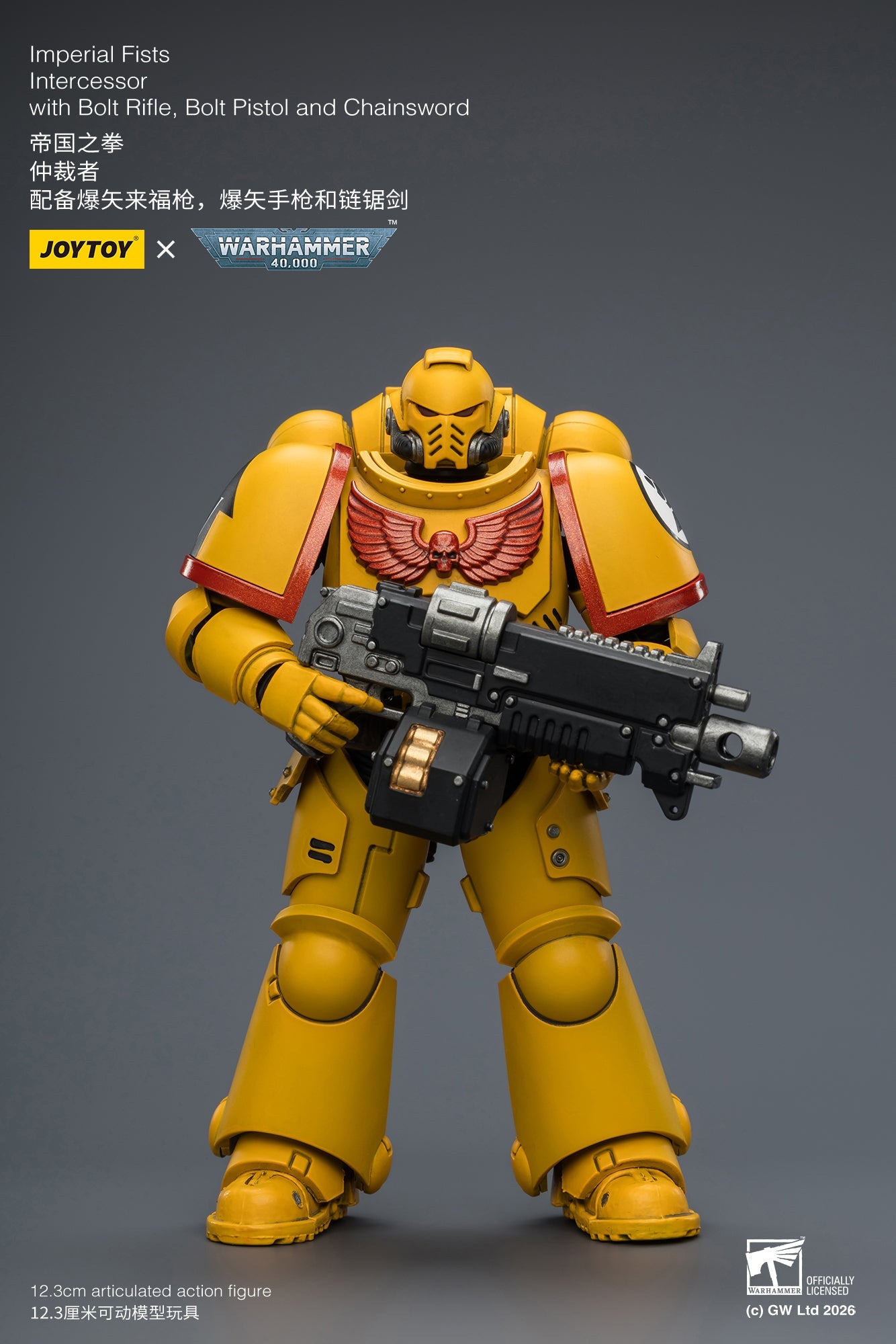 Intercessor with Bolt Rifle, Bolt Pistol and Chainsword - Warhammer 40K 1/18 Action Figure By JOYTOY