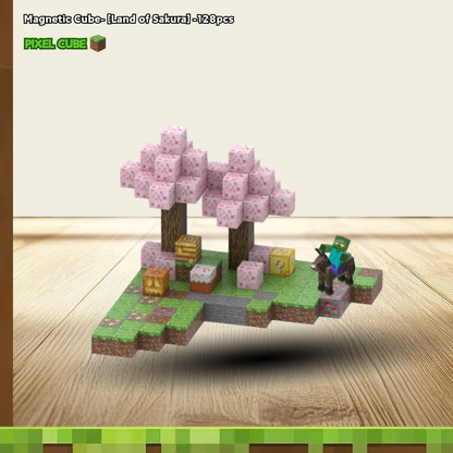 PIXEL CUBE Magnetic- [Land of Sakura] -128pcs+6dolls