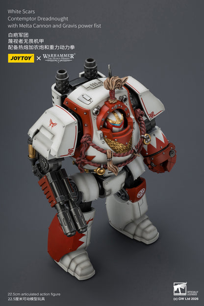 White Scars Qin Xa & Hibou Khan &Contemptor Dreadnought-Warhammer 40k 1/18 Action Figure By JOYTOY