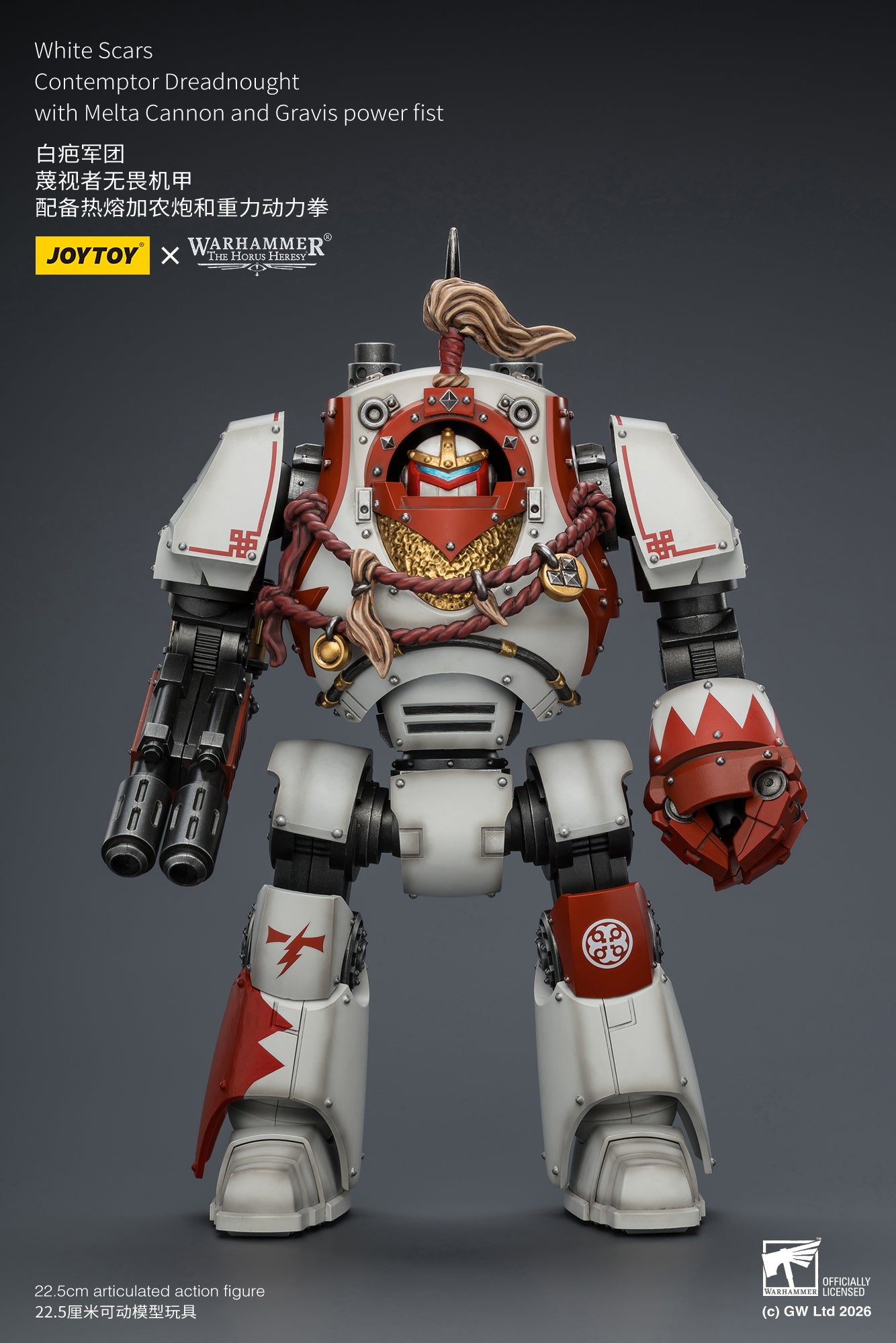 White Scars Qin Xa & Hibou Khan &Contemptor Dreadnought-Warhammer 40k 1/18 Action Figure By JOYTOY
