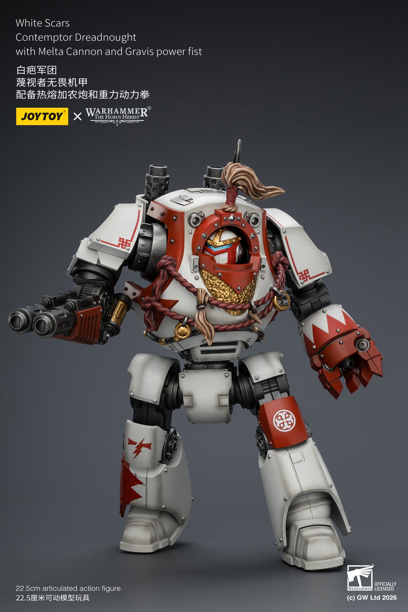 White Scars Qin Xa & Hibou Khan &Contemptor Dreadnought-Warhammer 40k 1/18 Action Figure By JOYTOY