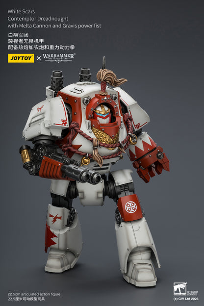 White Scars Qin Xa & Hibou Khan &Contemptor Dreadnought-Warhammer 40k 1/18 Action Figure By JOYTOY