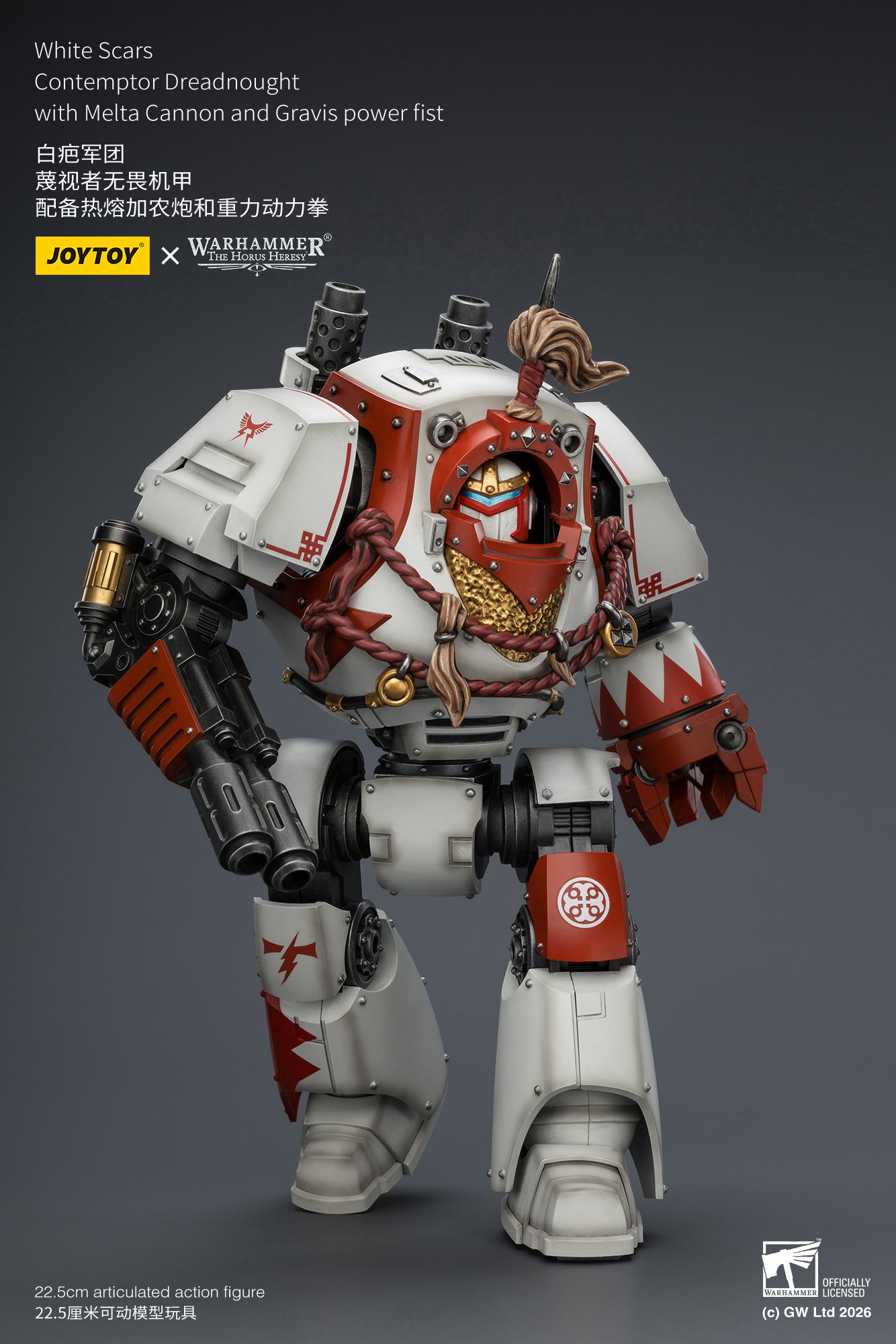 White Scars Qin Xa & Hibou Khan &Contemptor Dreadnought-Warhammer 40k 1/18 Action Figure By JOYTOY