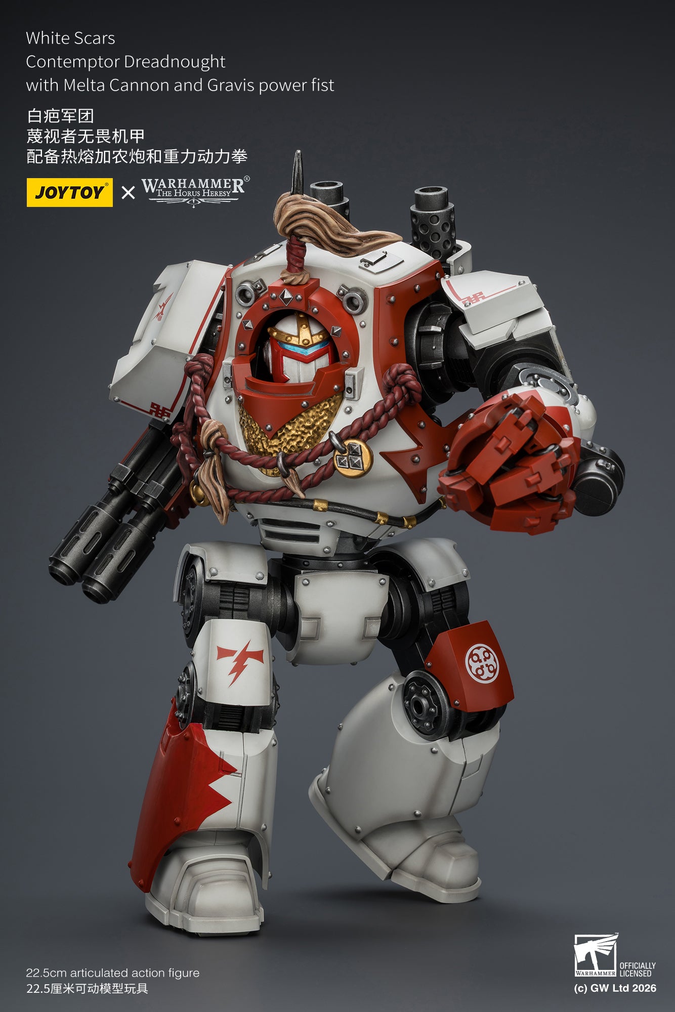 White Scars Qin Xa & Hibou Khan &Contemptor Dreadnought-Warhammer 40k 1/18 Action Figure By JOYTOY