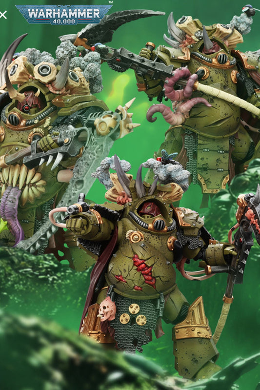 Death Guard Deathshroud Terminator Set - "Warhammer 40,000" 1/18 Action Figure By JOYTOY