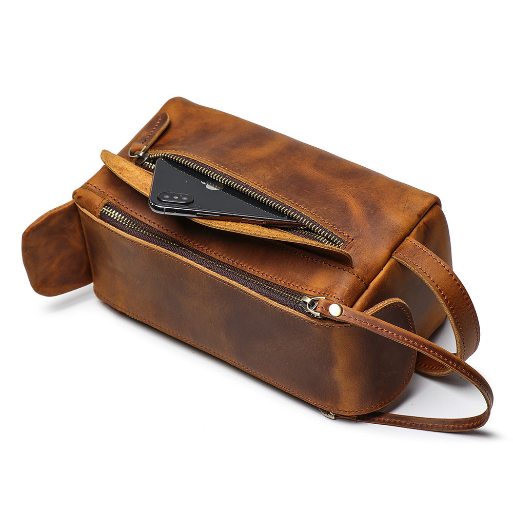 Pu leather - men's toiletry bag for necessities