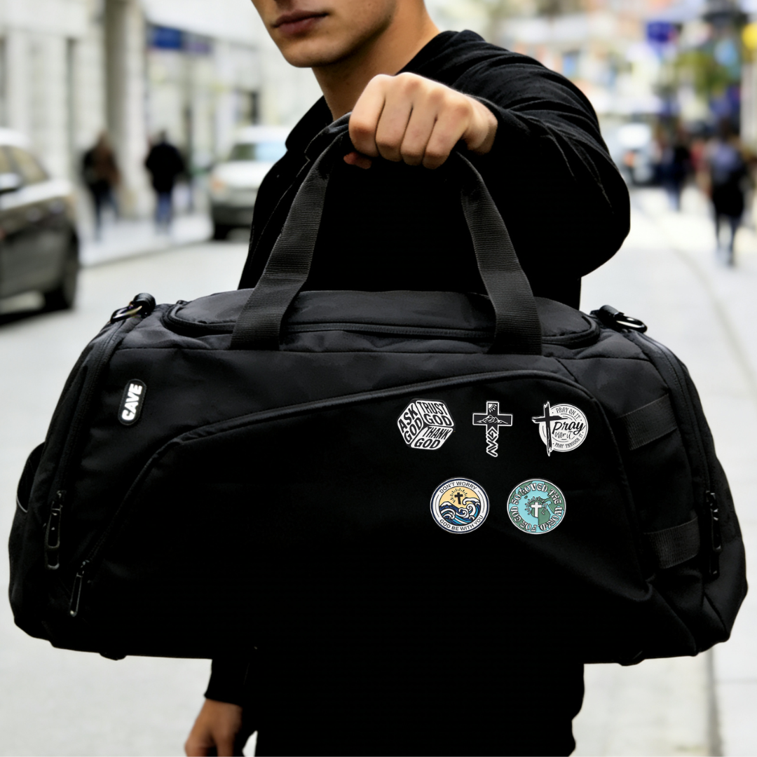 Mountain Cross Travel Enamel Pin for Backpacks  by CAVE