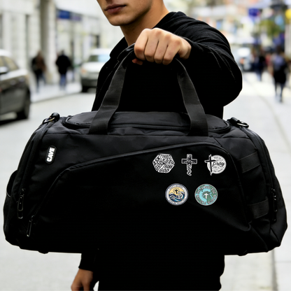 Mountain Cross Travel Enamel Pin for Backpacks  by CAVE