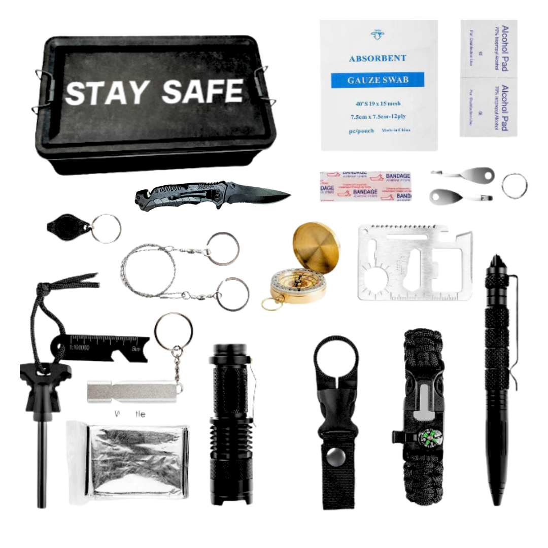 18 in 1 Survival Kit - Emergency Equipment Toolbox by person