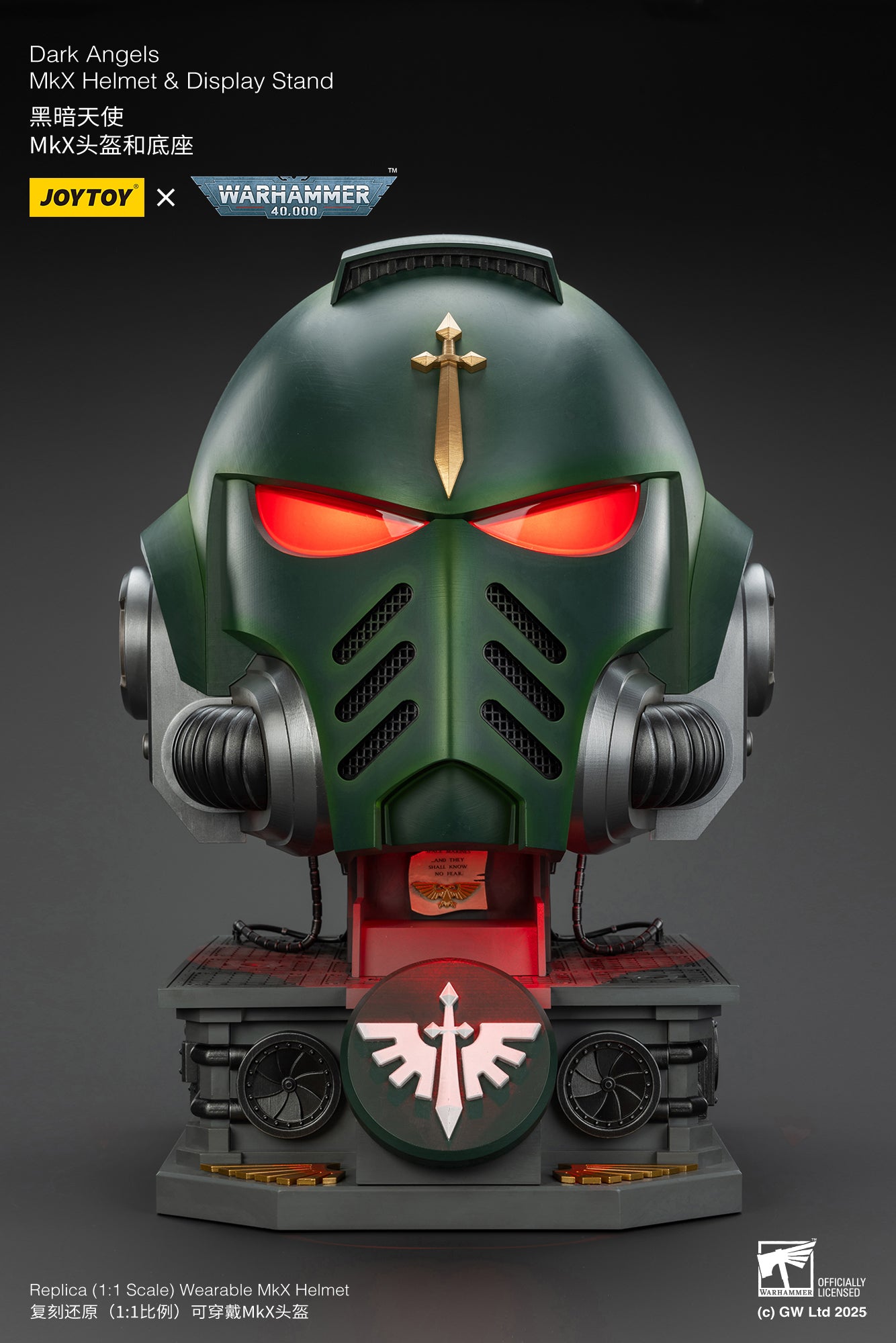 1:1  Dark Angels MkX Helmet-"Warhammer 40,000" 1/1 Action Figure By JOYTOY