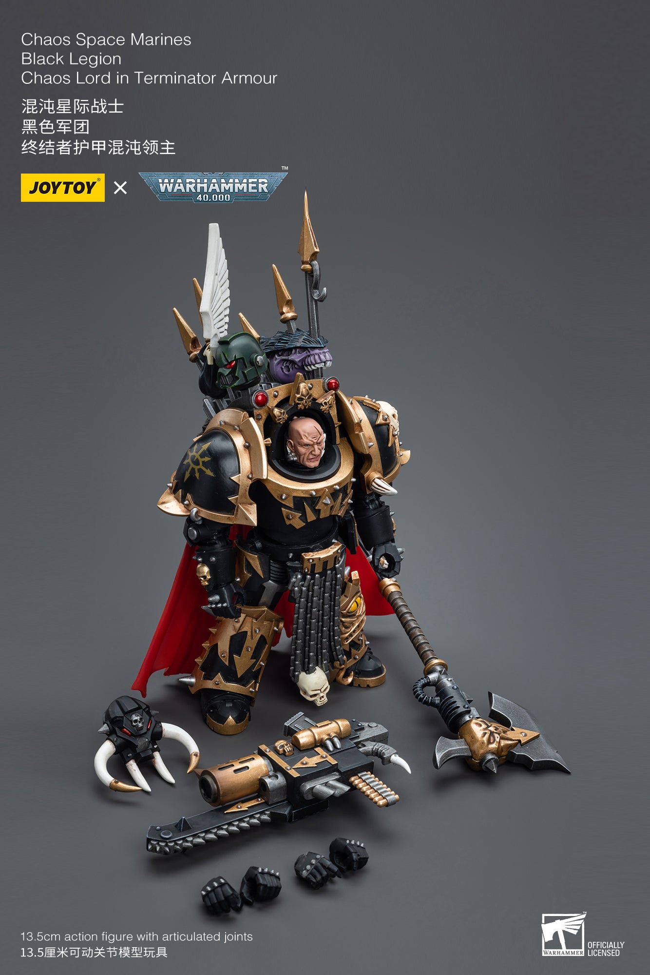 Chaos Space Marines Black Legion Chaos Lord in Terminator Armour - Warhammer 40K Action Figure By JOYTOY
