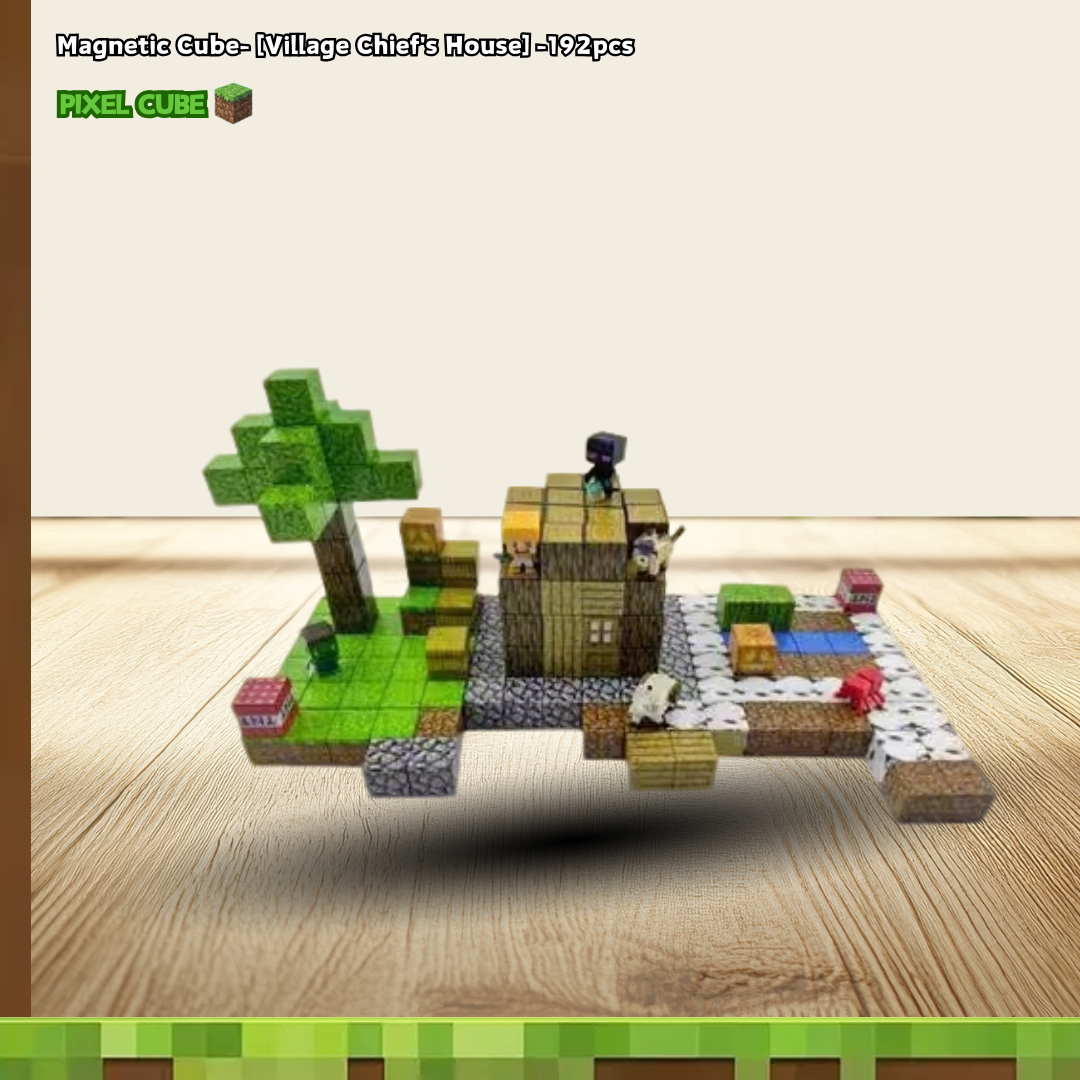 PIXEL CUBE Magnetic- [Village Chief's House] -192pcs+6 dolls