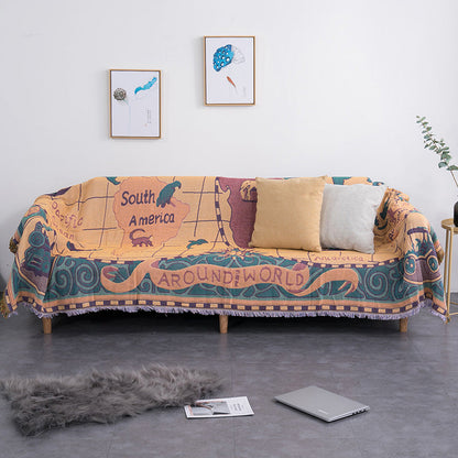 Home Decor Blanket- World Map