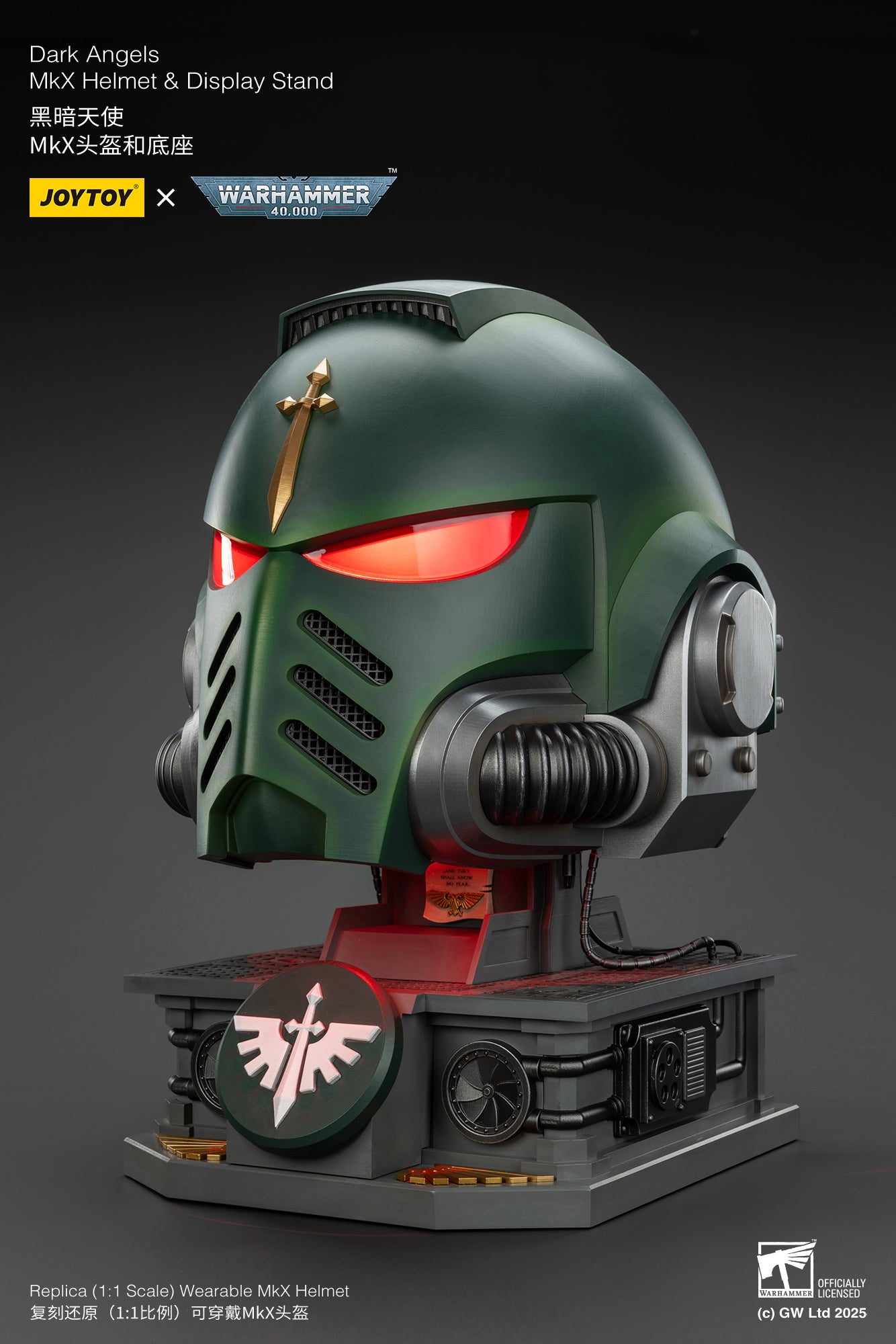 1:1  Dark Angels MkX Helmet-"Warhammer 40,000" 1/1 Action Figure By JOYTOY