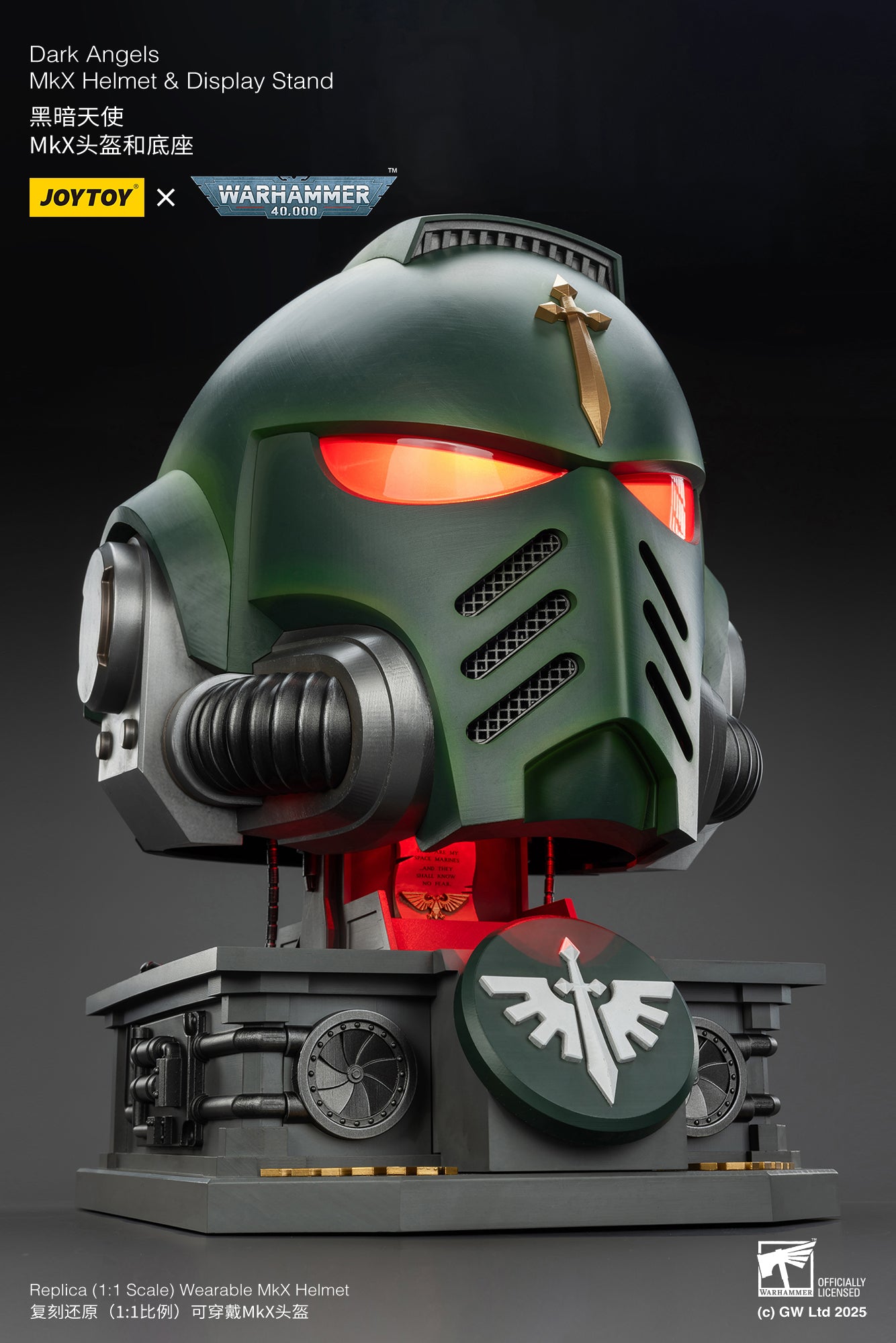 1:1  Dark Angels MkX Helmet-"Warhammer 40,000" 1/1 Action Figure By JOYTOY