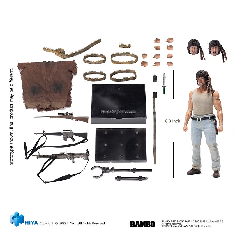 FIRST BLOOD Rambo Action Figure 1/12 Scale - Action Figure By HIYA Toys