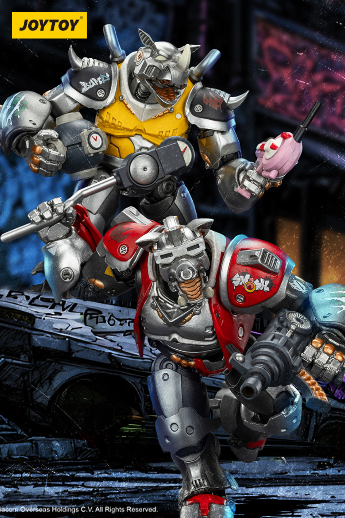 TMNT-Super Bebop & Mighty Rocksteady -TMNT 40k 1/18 Action Figure By JOYTOY