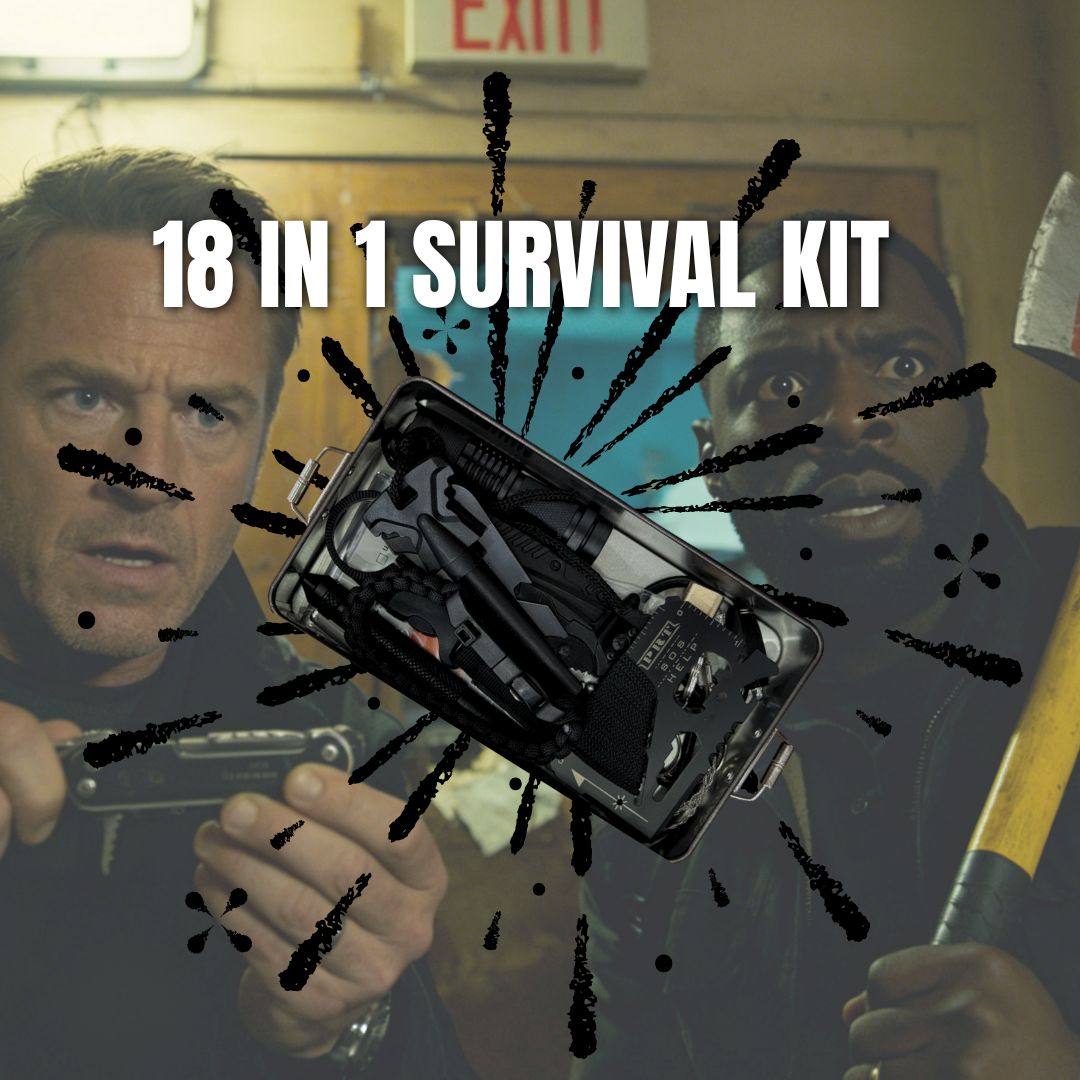 18 in 1 Survival Kit - Emergency Equipment Toolbox by person