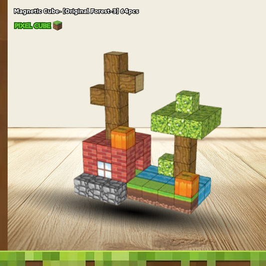 PIXEL CUBE Magnetice- [Original Forest-3] 64pcs