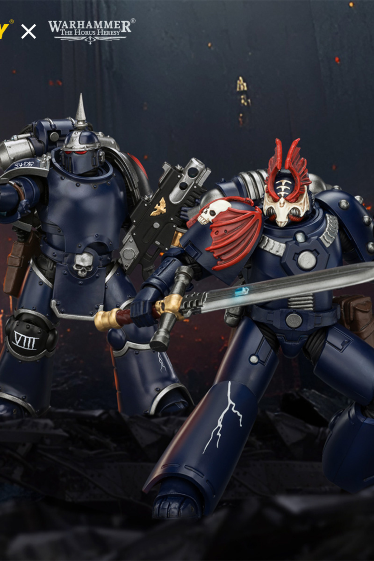 Night Lords MKVI Tactical Legionary & MK III Tactical Legionary - "The Horus Heresy" Primarch-Warhammer 40k 1/18 Action Figure By JOYTOY