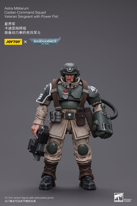 Astra Militarum Cadian Command Squad Veteran Sergeant with Power Fist - Warhammer 40K Action Figure By JOYTOY
