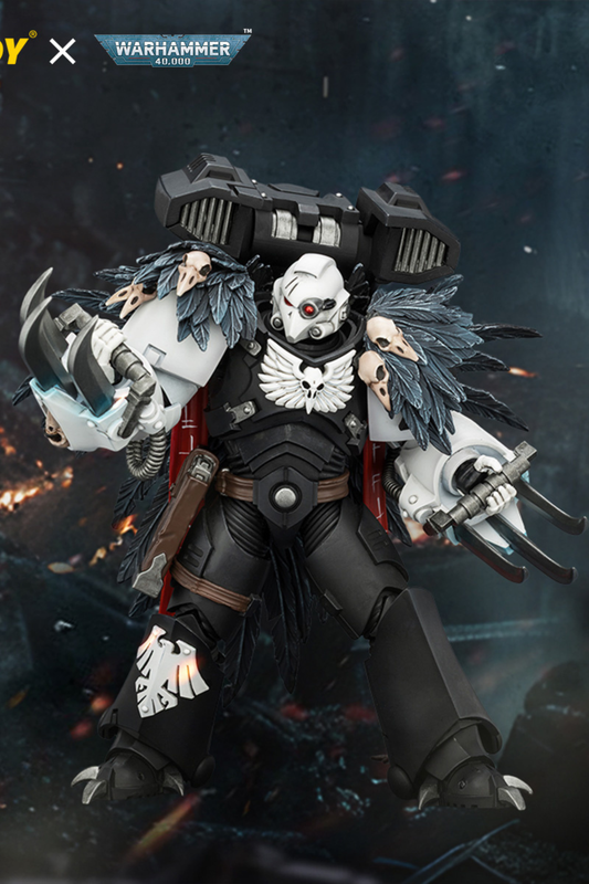 Raven Guard Chapter Master Aethon Shaan with Claws of Severax and Heavy Bolt Pistol - Warhammer 40k 1/18 Action Figure By JOYTOY