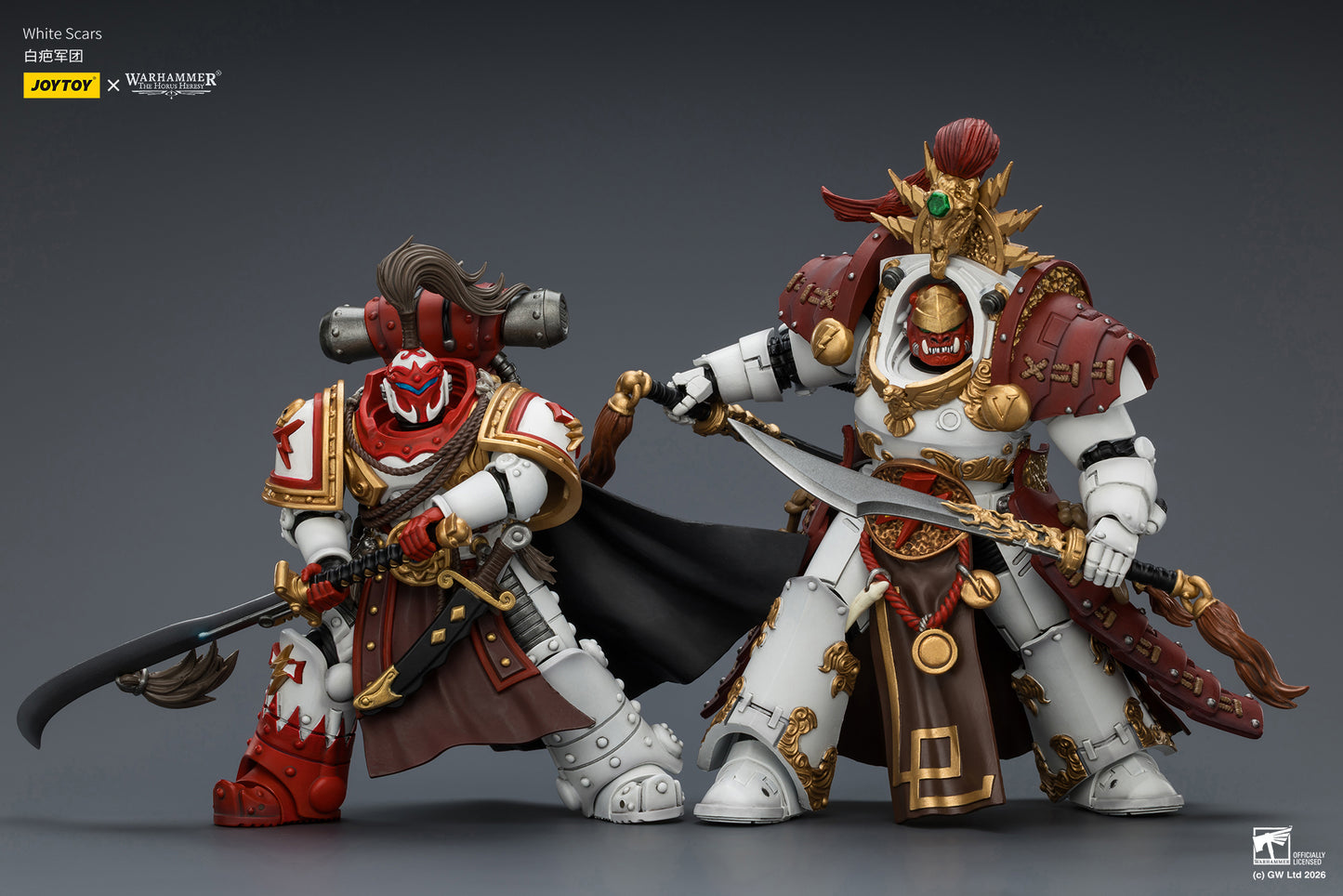 White Scars Qin Xa & Hibou Khan &Contemptor Dreadnought-Warhammer 40k 1/18 Action Figure By JOYTOY