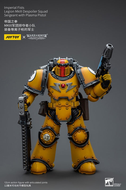 (Rare) Imperial Fists Legion MkIII Despoiler Squad Sergeant with Plasma Pistol - Warhammer The Horus Heresy Action Figure By JOYTOY