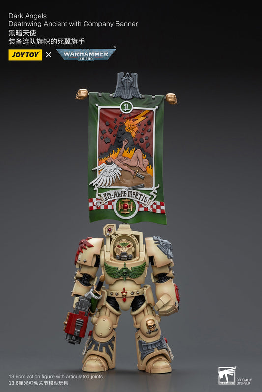 (Rare) Dark Angels Deathwing Ancient with Company Banner - Warhammer 40K Action Figure By JOYTOY