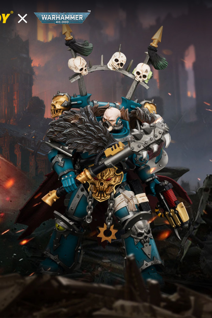 Alpha Legion Chaos Lord with Plasma Pistol and Accursed Weapon - Warhammer 40K 1/18 Action Figure By JOYTOY