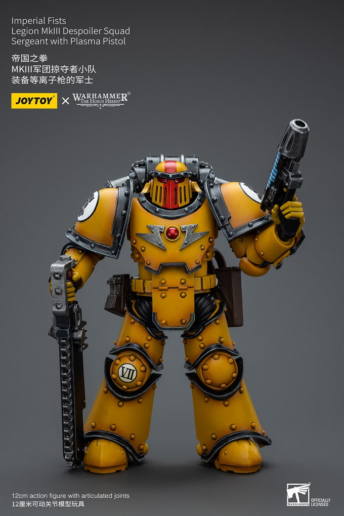 Imperial Fists Legion MkIII Despoiler Squad Sergeant with Plasma Pistol - Warhammer The Horus Heresy Action Figure By JOYTOY