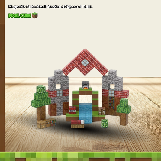 PIXEL CUBE Magnetic-[Small Garden]-100pcs + 4 Dolls