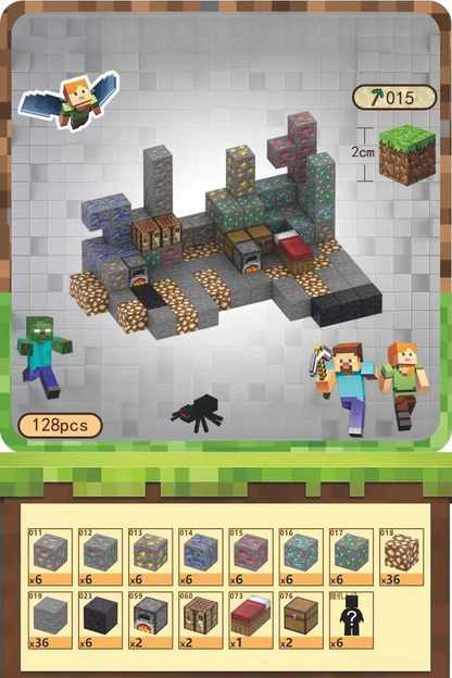 PIXEL CUBE Magnetic- [Mineral Tycoon] -128pcs+6 dolls