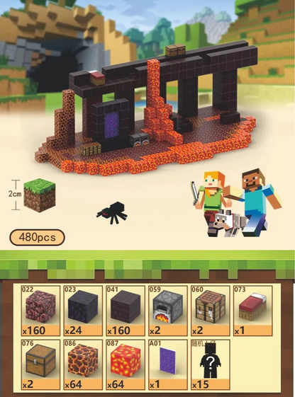 PIXEL CUBE Magnetic- [Hell Portal] 480pcs+15dolls