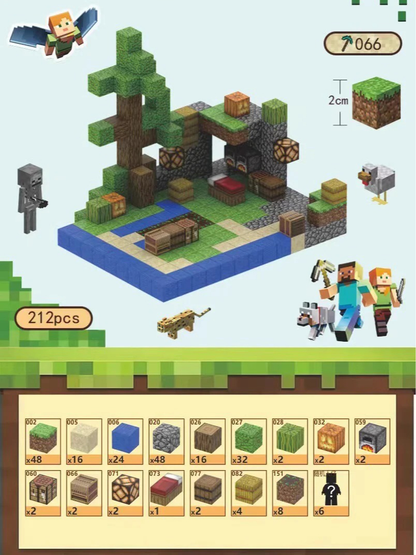 PIXEL CUBE Magnetic- [Harvest Farm] 212pcs+6dolls