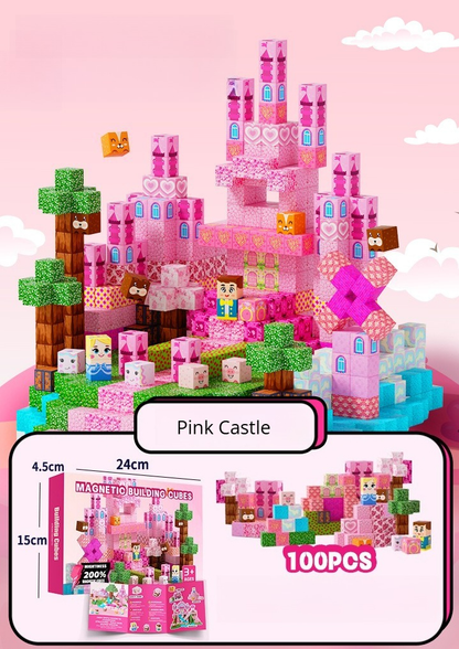 PIXEL CUBE Magnetice-[Pink Castle]-100PCS