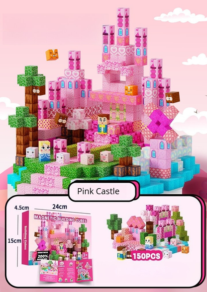 PIXEL CUBE Magnetice-[Pink Castle]-150PCS
