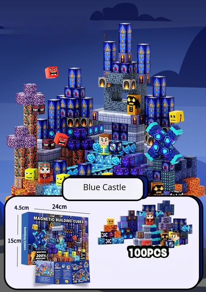 PIXEL CUBE Magnetice-[Blue Castle]-100PCS