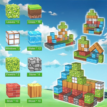 PIXEL CUBE Magnetice- [Primeval Forest-4] 64pcs