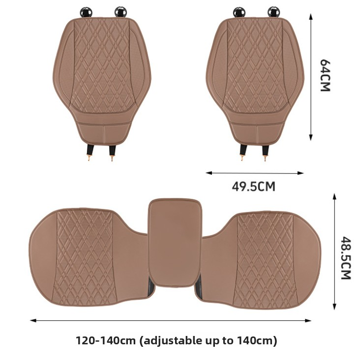 Car Seat Cushion- Premium Chestnut Brown - 3 Piece Set