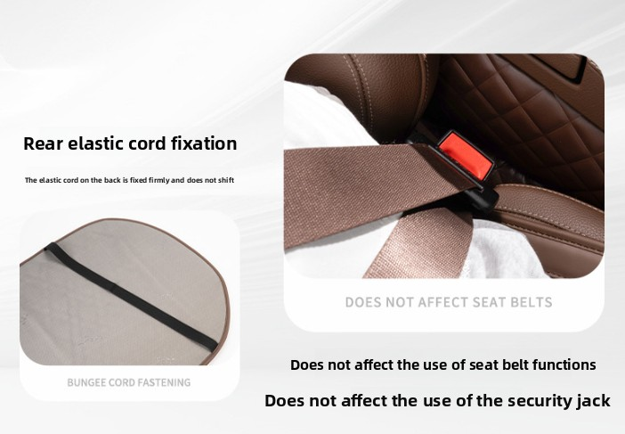 Car Seat Cushion- Premium Chestnut Brown - 3 Piece Set