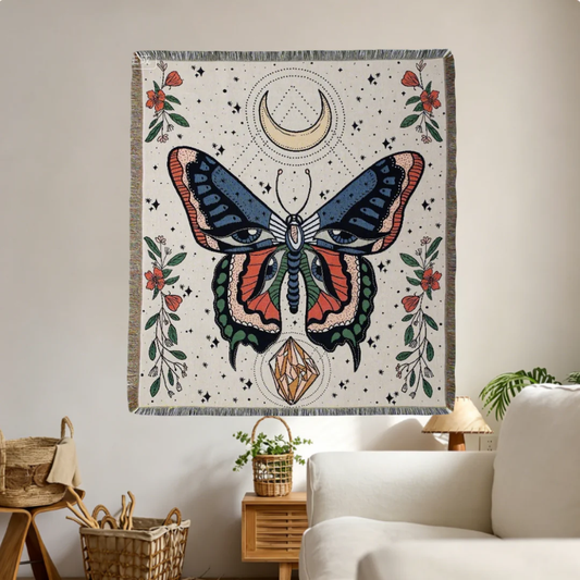 Home Decor Tapestry-Celestial Butterfly Moon Tapestry